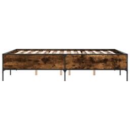 Berkfield Home Durable Bed Frame without Mattress Smoked Oak 140x190 cm in Brown - thumbnail 5
