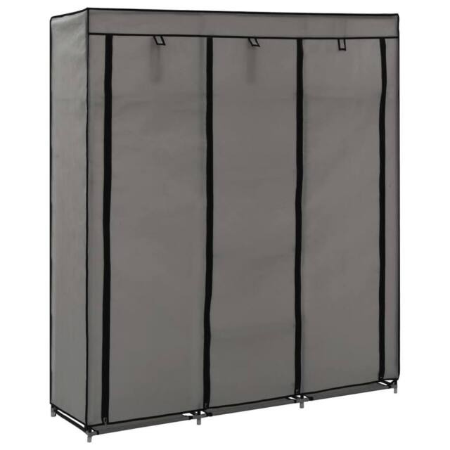 Berkfield Home Wardrobe with Compartments & Rods Grey 150x45x175 cm Fabric - Size: 150 x 45 x 175 cm - image 1