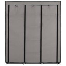 Berkfield Home Wardrobe with Compartments & Rods Grey 150x45x175 cm Fabric - Size: 150 x 45 x 175 cm - thumbnail 3