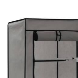 Berkfield Home Wardrobe with Compartments & Rods Grey 150x45x175 cm Fabric - Size: 150 x 45 x 175 cm - thumbnail 6