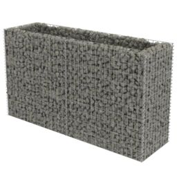 Berkfield Home Gabion Raised Bed Galvanised Steel 180x50x100 cm in Silver - Size: 180 x 50 x 100 cm - thumbnail 2