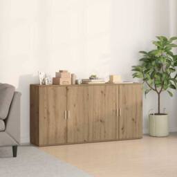 Berkfield Home Sideboards 2 pcs Artisan Oak 79x38x80 cm Engineered Wood in Brown - Size: 79 x 38 x 80 cm - thumbnail 2