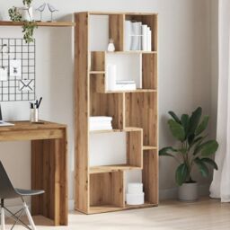 Berkfield Home Bookcase Artisan Oak 67x24x161 cm Engineered Wood in Brown - Size: 67 x 24 x 161 cm - thumbnail 4