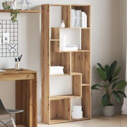 Berkfield Home Bookcase Artisan Oak 67x24x161 cm Engineered Wood in Brown - Size: 67 x 24 x 161 cm - thumbnail 3