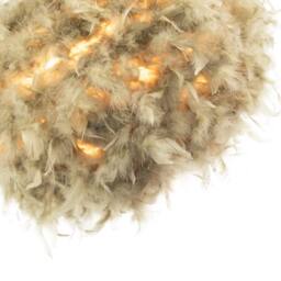 Happy Homewares Modern & Unique Large Olive Green Feather Decorated Pendant Shade - Size: 16 inches - thumbnail 4