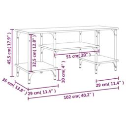 Berkfield Home TV Cabinet Sonoma Oak 102x35x45.5 cm Engineered Wood in Light Tan - thumbnail 9