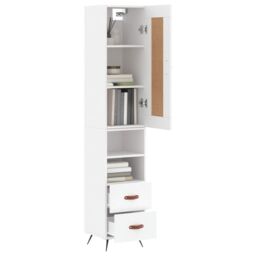 Berkfield Home Highboard White 34.5x34x180 cm Engineered Wood - thumbnail 3