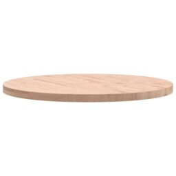 Berkfield Home Table Top Ã˜90x4 cm Round Solid Wood Beech in Brown - Size: 90x4 cm - thumbnail 5