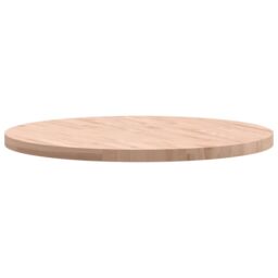 Berkfield Home Table Top Ã˜90x4 cm Round Solid Wood Beech in Brown - Size: 90x4 cm - thumbnail 6