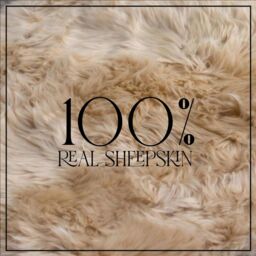Infinity Leather Luxury Genuine Sheepskin 40x40cm Real Wool Single Sided Cushion in Taupe - Size: 40 cm x 40 cm - thumbnail 3