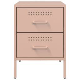 Berkfield Home Bedside Cabinet Pink 36x39x50.5 cm Steel - thumbnail 6