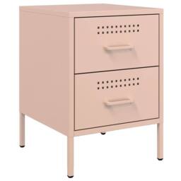Berkfield Home Bedside Cabinet Pink 36x39x50.5 cm Steel - thumbnail 1