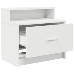 Berkfield Home Durable Bedside Cabinet with Drawer White 51x31x47 cm - Size: 51 x 31 x 47 cm - thumbnail 5