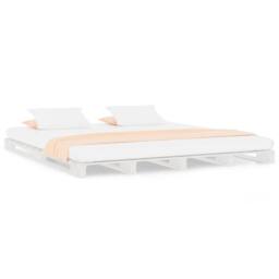 Berkfield Home Pallet Bed White 120x190 cm Small Double Wood Pine - thumbnail 1