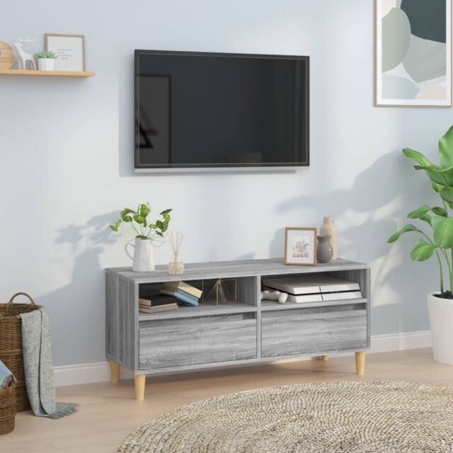 Berkfield Home TV Cabinet Grey Sonoma 100x34.5x44.5 cm Engineered Wood - image 1