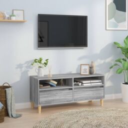 Berkfield Home TV Cabinet Grey Sonoma 100x34.5x44.5 cm Engineered Wood - thumbnail 1