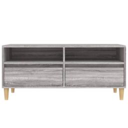 Berkfield Home TV Cabinet Grey Sonoma 100x34.5x44.5 cm Engineered Wood - thumbnail 6