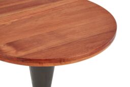 Orsina Antique Round Side Table With Walnut Surface, Accent Table With Black Urn Stand, Wooden End Table For Patio in Brown - thumbnail 3