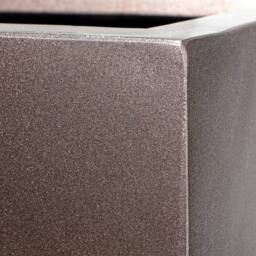 Primrose Metallic grey Polystone Square Cube Garden Planter 40cm - thumbnail 4