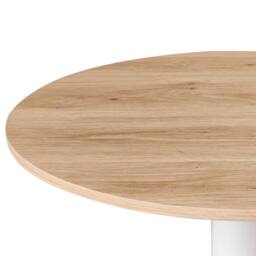 Wyld and Coco Garden Bistro Round Coffee Table 60 cm Light Brown Paper Veneer Top in White - thumbnail 4