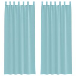 Berkfield Home Voile Curtains with Rod Pockets 2 pcs Turquoise - thumbnail 2
