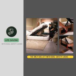 Desire Deco Alice Ottoman Storage Bed Frame with Lift-Up Storage Base in Black - Size: Double - thumbnail 6