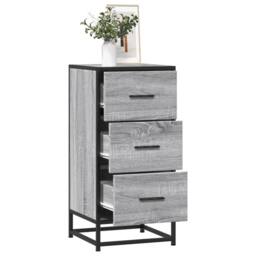Berkfield Home Sideboard Grey Sonoma 35.5x35x76 cm Engineered Wood & Metal - thumbnail 2