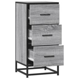 Berkfield Home Sideboard Grey Sonoma 35.5x35x76 cm Engineered Wood & Metal - thumbnail 7