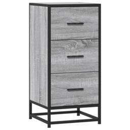 Berkfield Home Sideboard Grey Sonoma 35.5x35x76 cm Engineered Wood & Metal - thumbnail 3
