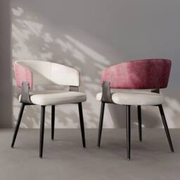 PAWNORA Upholstered Accent Chair Burgundy Red 2PCS