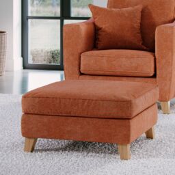 The Great Sofa Company Jackson Chenille Footstool in Terracotta