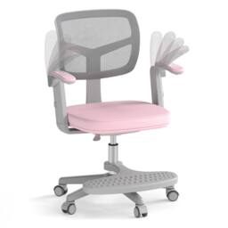 Costway Kids Desk Chair Children Study Chair w/Adjustable Height in Pink - thumbnail 3