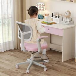 Costway Kids Desk Chair Children Study Chair w/Adjustable Height in Pink - thumbnail 4