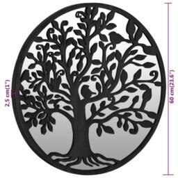 Berkfield Home Mirror Black 60x2.5 cm Iron Round for Indoor Use - thumbnail 6