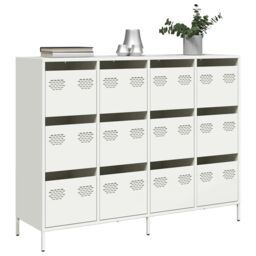 Berkfield Home Sideboard White 135x39x103.5 cm Cold-rolled Steel