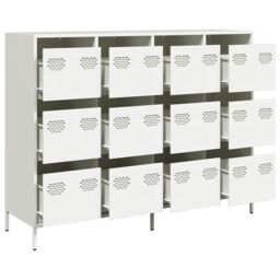 Berkfield Home Sideboard White 135x39x103.5 cm Cold-rolled Steel - thumbnail 4