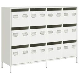 Berkfield Home Sideboard White 135x39x103.5 cm Cold-rolled Steel - thumbnail 2