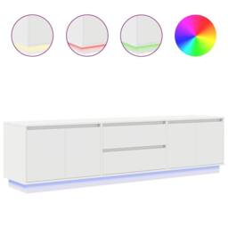 Berkfield Home TV Cabinet with LED Lights White 193.5x41x50 cm