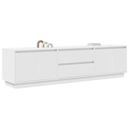 Berkfield Home TV Cabinet with LED Lights White 193.5x41x50 cm - thumbnail 5