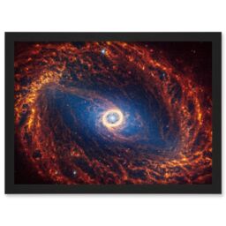 Artery8 NASA James Webb Telescope View of Spiral Galaxy NGC 1512 Framed Art A4 in Black - thumbnail 1