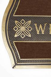 Homescapes Welcome' Door Mat with Curved Edge, 75 x 45 cm in Gold - Size: 45 cm x 75 cm - thumbnail 2