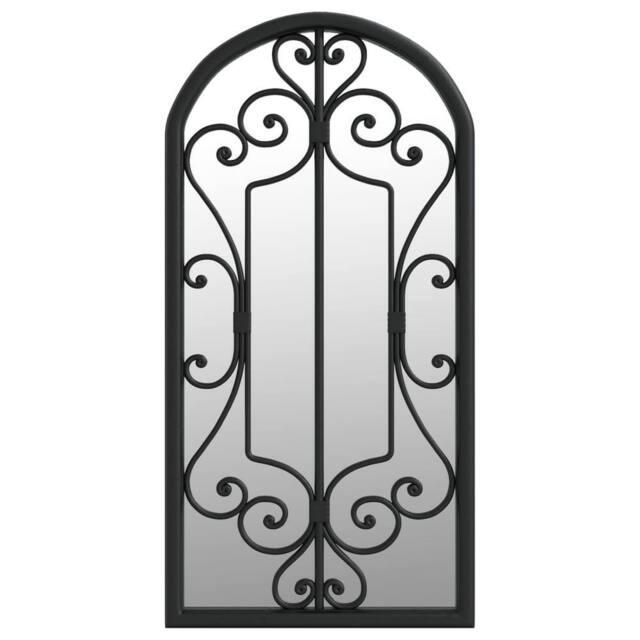 Berkfield Home Garden Mirror Black 70x30 cm Iron for Outdoor Use - image 1