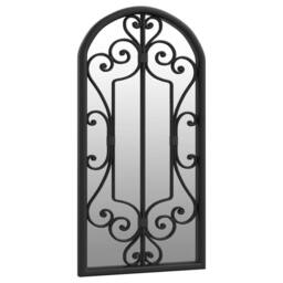 Berkfield Home Garden Mirror Black 70x30 cm Iron for Outdoor Use - thumbnail 3