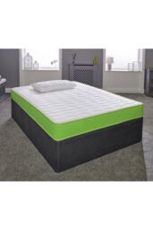 eXtreme Comfort Ltd Cooltouch Colours White Wave Hybrid Memory Foam & Pinna-Coil Innerspring Mattress With Green Border in Light Green - Size: EU King - thumbnail 1
