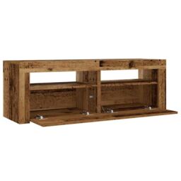 Berkfield Home Bedside Cabinets 2 pcs with LEDs Old Wood 60x35x40 cm in Brown - Size: 60 x 35 x 40 cm - thumbnail 8