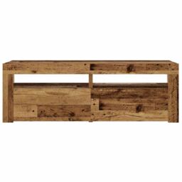 Berkfield Home Bedside Cabinets 2 pcs with LEDs Old Wood 60x35x40 cm in Brown - Size: 60 x 35 x 40 cm - thumbnail 6