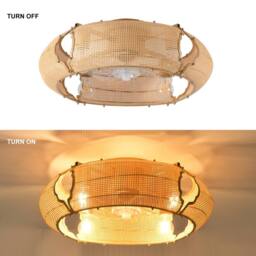 NIVOR 53cm Boho Rattan Farmhouse Caged Reversible Ceiling Fan with Light in Natural - thumbnail 4