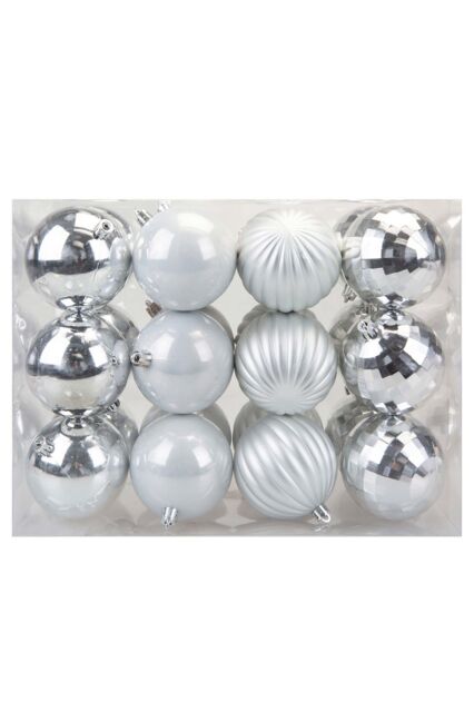 VFM e-Store Christmas Bauble Decoration Hanging Tree Ornament X 24 8cm Silver - image 1