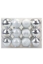 VFM e-Store Christmas Bauble Decoration Hanging Tree Ornament X 24 8cm Silver - thumbnail 1