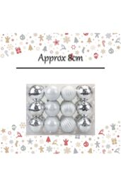 VFM e-Store Christmas Bauble Decoration Hanging Tree Ornament X 24 8cm Silver - thumbnail 2